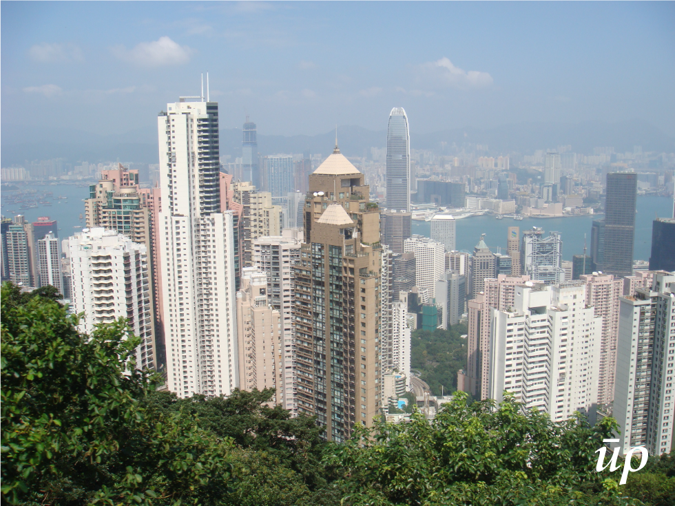 High-rise densification of Hongkong to manage population in a small band of land.